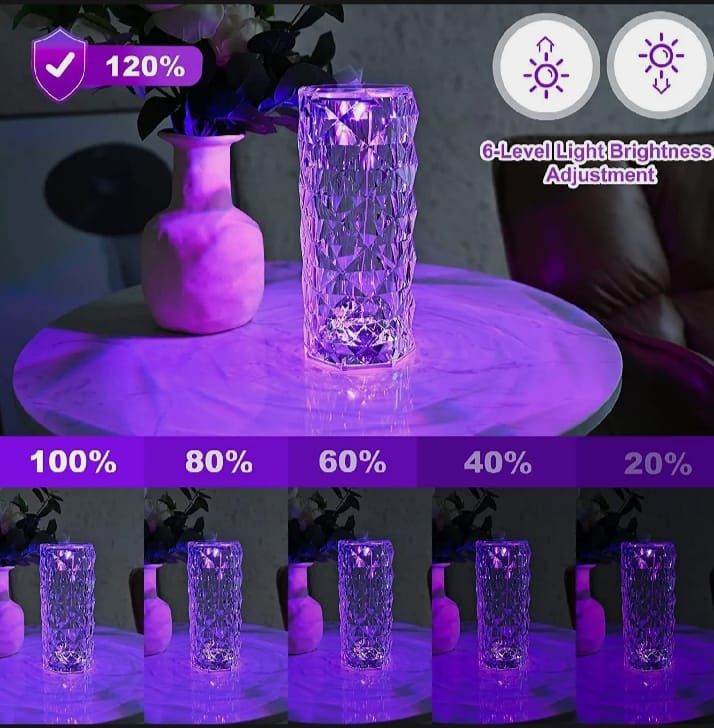 Crystal Lamp for Bedroom, RGB Lights Lamp