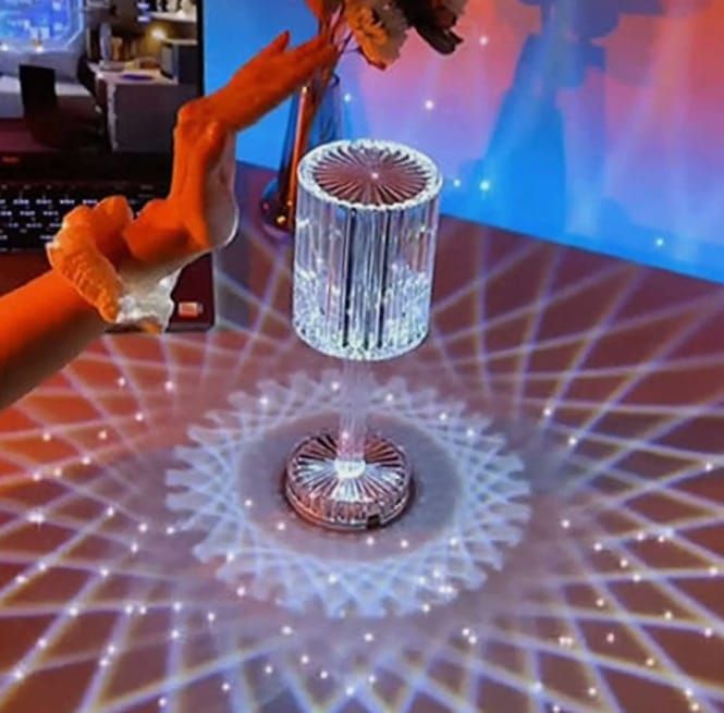 Crystal Lamp Rose Light Diamond Lamp 16 Colors with Touch Control USB Rechargeable Rose Light