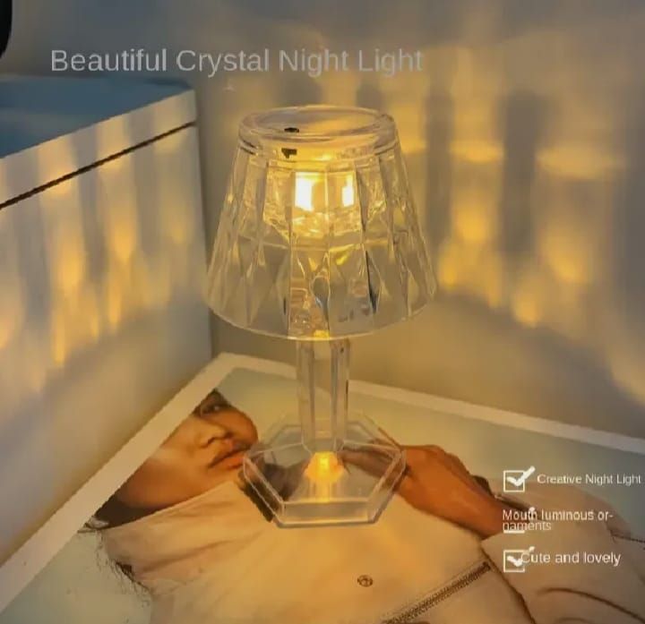 Mini LED Night Light Crystal Diamond Table Lamp Transparent Acrylic Night Lamp