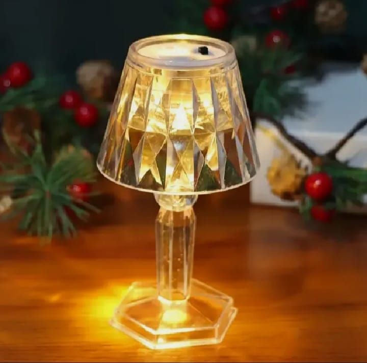 Mini LED Night Light Crystal Diamond Table Lamp Transparent Acrylic Night Lamp