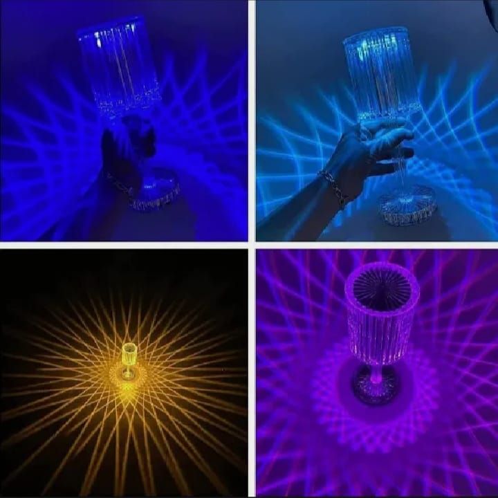 Crystal Lamp Rose Light Diamond Lamp 16 Colors with Touch Control USB Rechargeable Rose Light