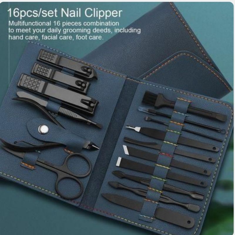 16 Pcs/set Ensemble D'outils De Soins Manicure & Pédicure - Inox