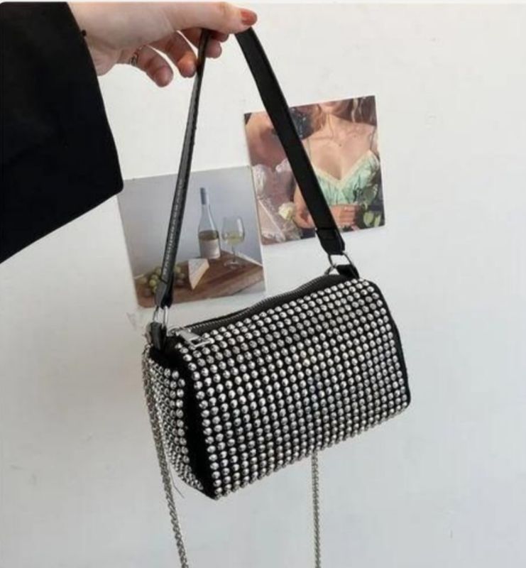 Sac à Main Pu Souple Pour Femmes, Sacoche De Luxe De Bonne Qualité, Diamants