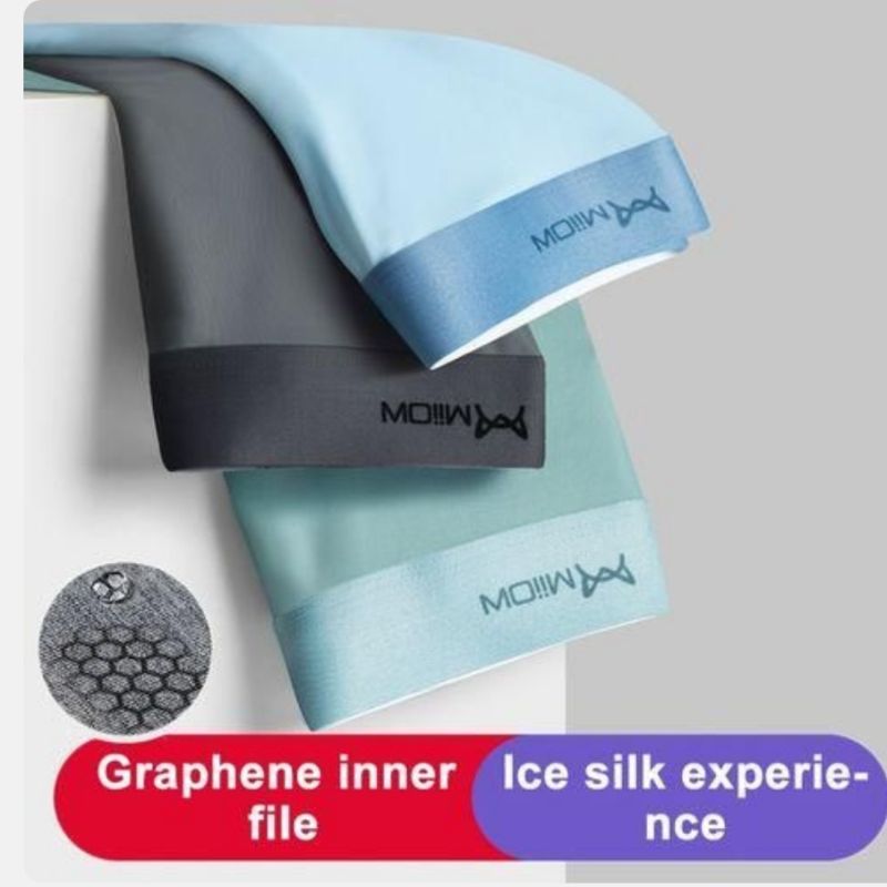 3Pcs/Set Men's Underwear Ice Silk Boxer Panties Briefs Breathable Multicolor