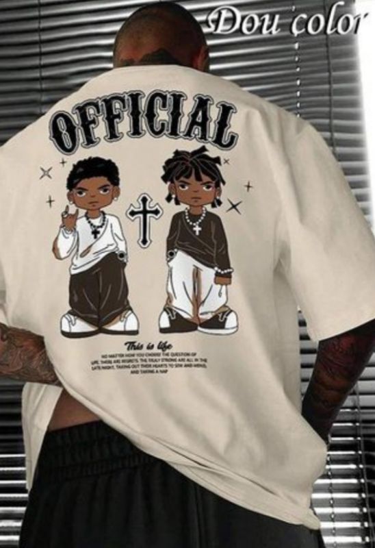 Dou-color T-shirt Hip Hop Fashion pour Hommes Dou-color - Kaki