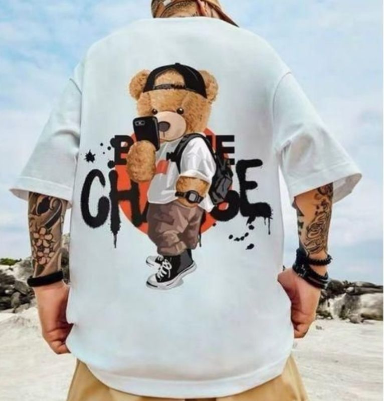 Homme Loose Manches Courtes T-Shirt-Blanc