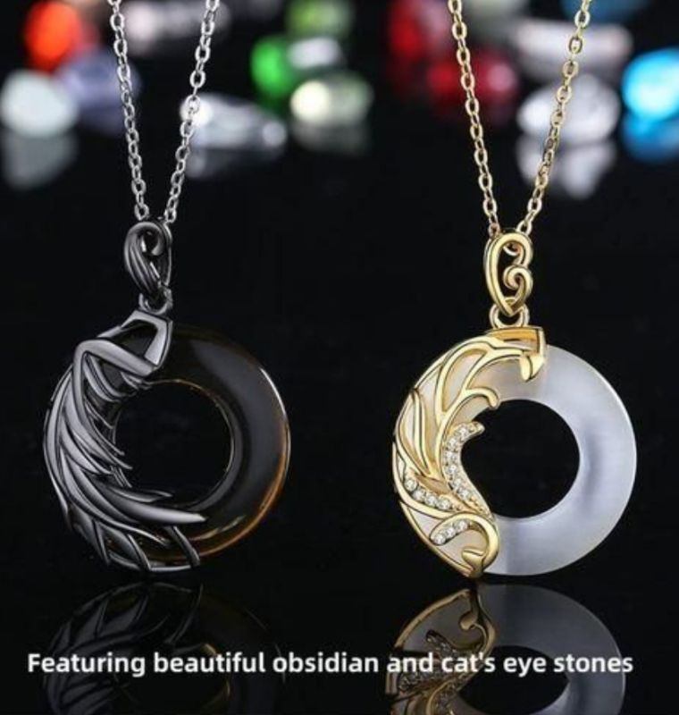 Collier Couple Ange Diable, Pendentif à La Mode Pour Hommes Et Femmes