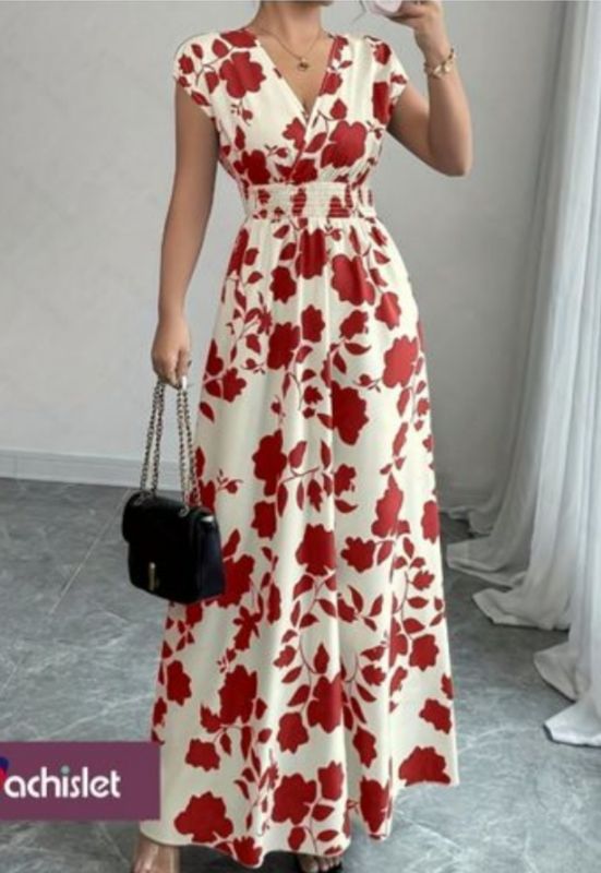 Machislet Robe à manches courtes avec lacet Robe de soirée Robe décontractée