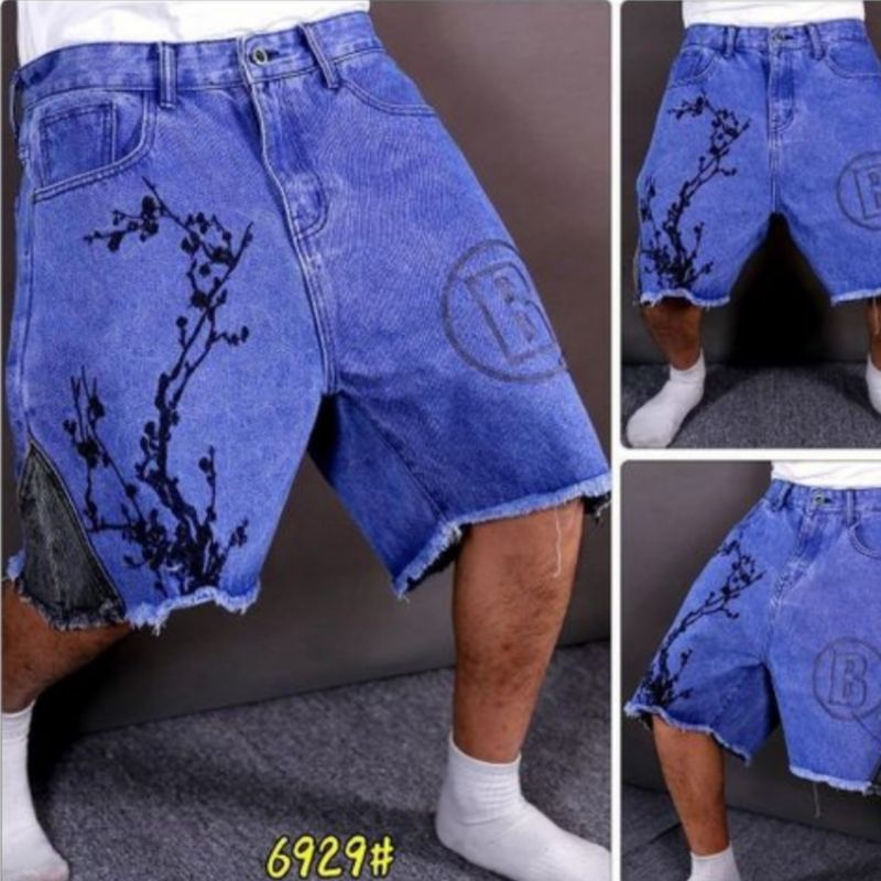 Culotte Jeans Homme Bleu