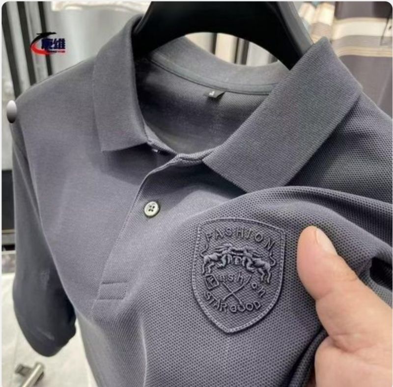 Nouveau col montant T-shirt décontracté pour homme Chemises polo