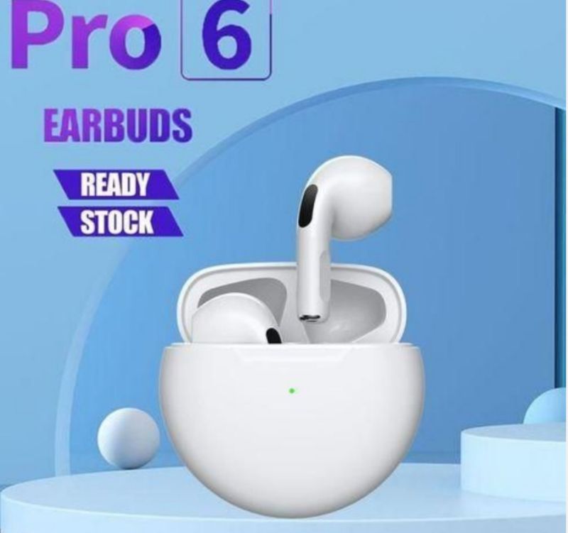 Oreillette Pro 6 Bluetooth 5.0 Casque écouteurs Sans Fil HIFI Stéréo-04-Blanc
