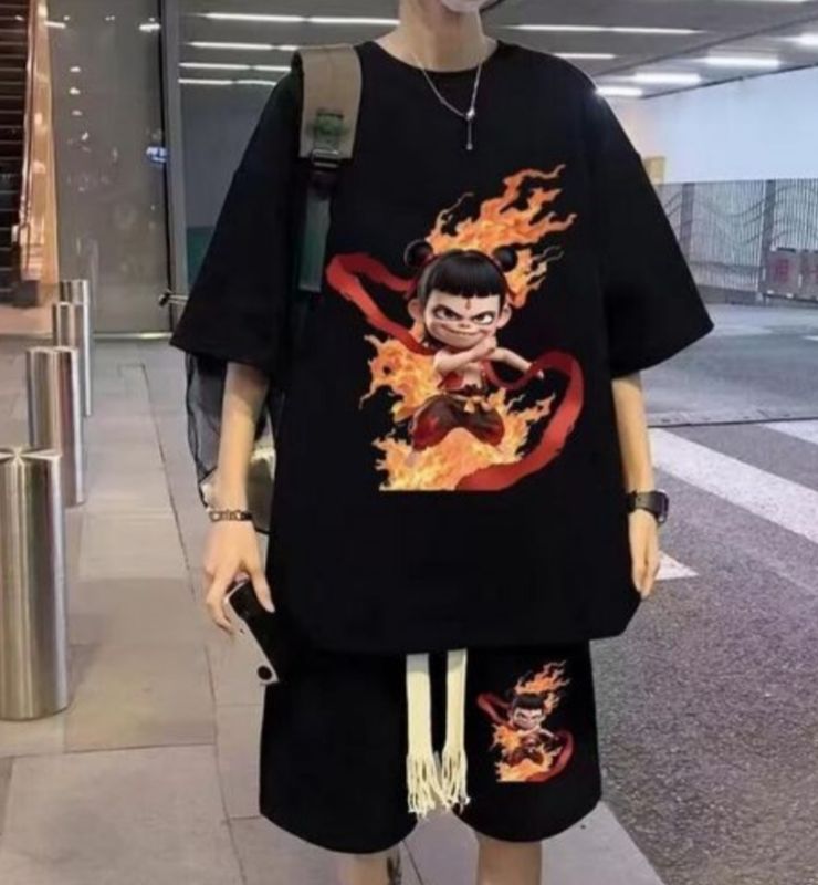 Vêtements De Sport Pour Hommes (shorts + T-shirt)-noir