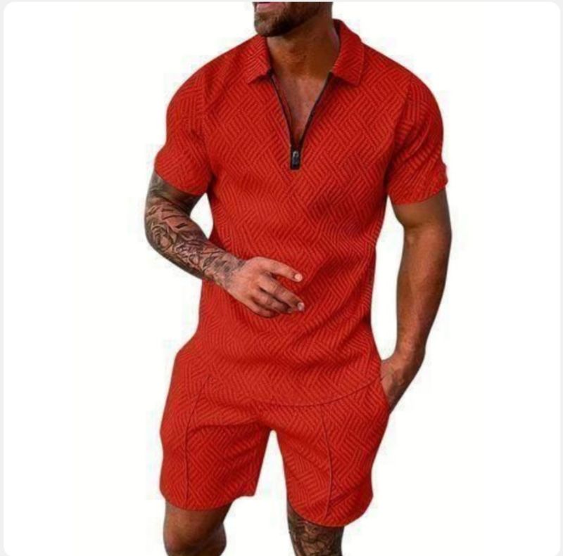 COOFENRISY Ensemble polo et shorts pour hommes