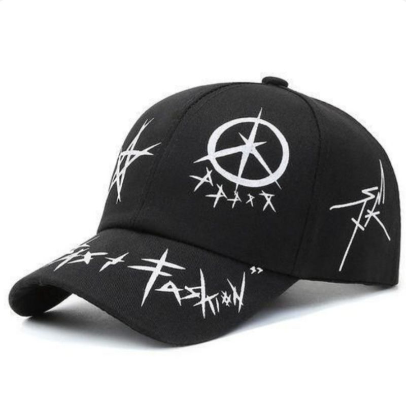 Unisex Casquette Hip Hop Patchwork - Noir