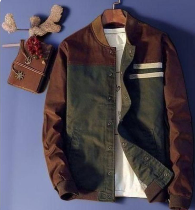 Vestes et Manteaux Homme en Jean Légers Minces Décontractés Bomber-Marron