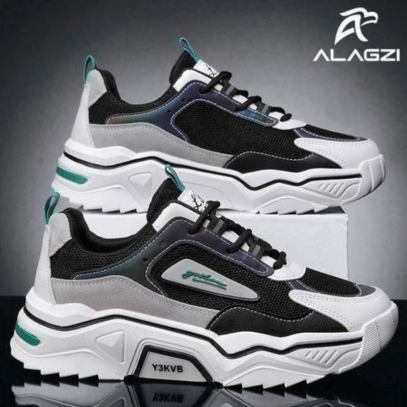 ALagzi 2025 Chaussures décontractées pour hommes Sci-Fi Warrior Sneakers de course - Noir/Vert