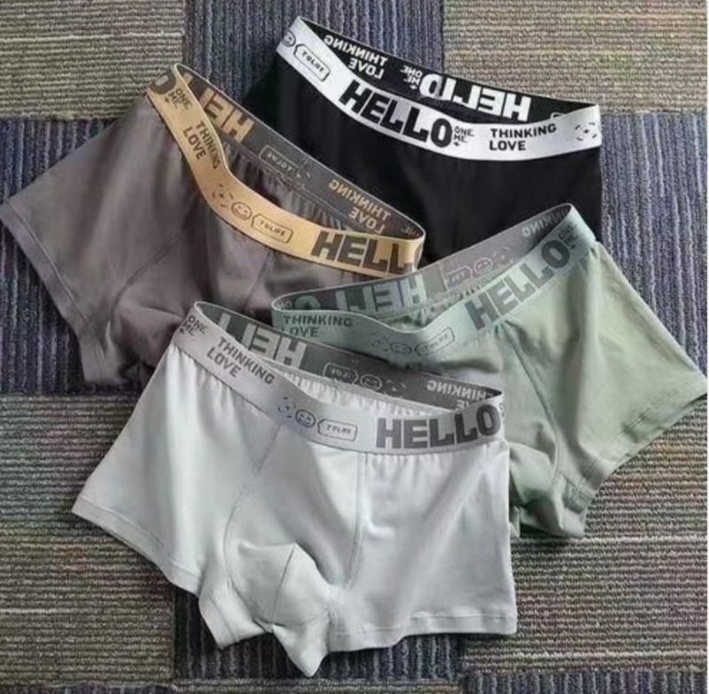 Dou-color 4in1 Sous - Vêtements Plates Pour Hommes - (noir, Gris Foncé, Gris Clair, Vert