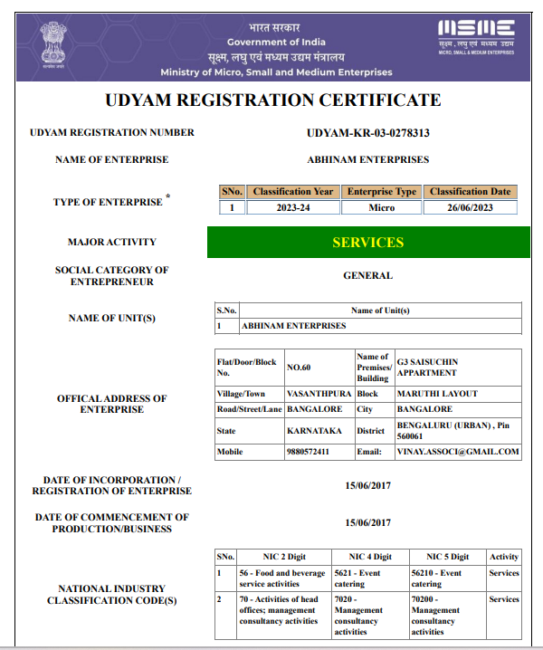Udyam Aadhar Registration