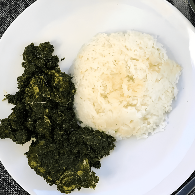 ISOMBE WITH CHICKEN AND RICE