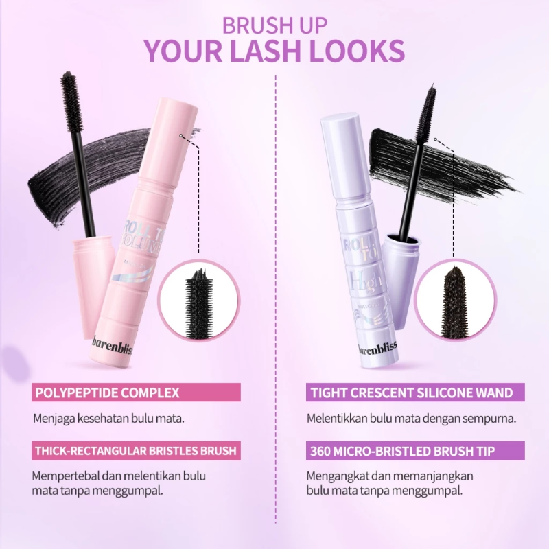BNB barenbliss Roll To Volume & Roll To High Mascara 8g Maskara Tahan 24 Jam