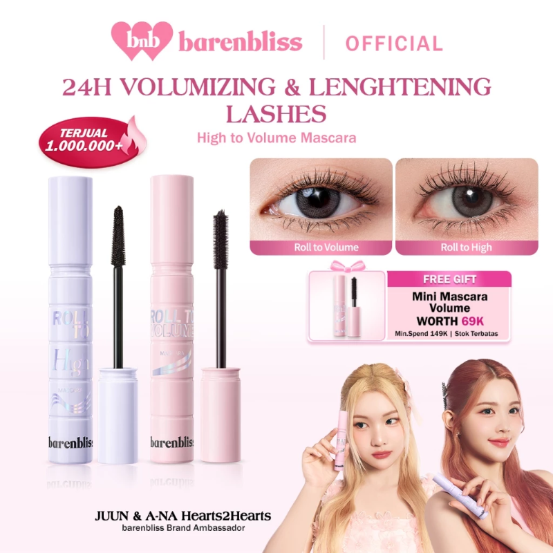 BNB barenbliss Roll To Volume & Roll To High Mascara 8g Maskara Tahan 24 Jam
