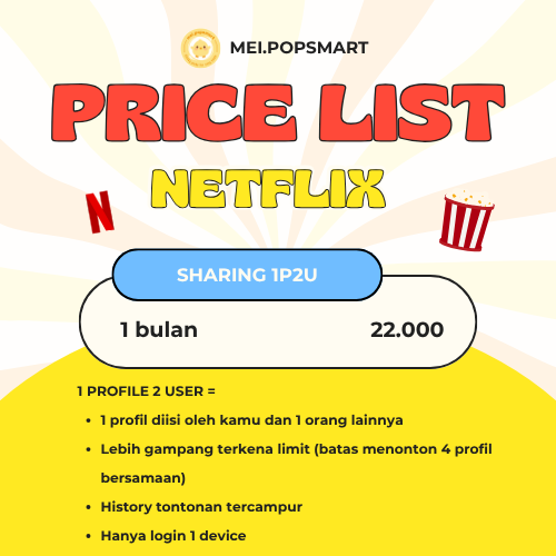 Netflix Premium Sharing 2 User - 1P2U
