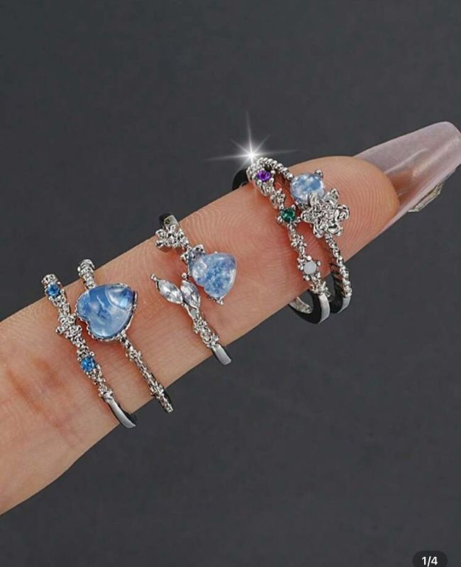 Bagues à pierres bleues