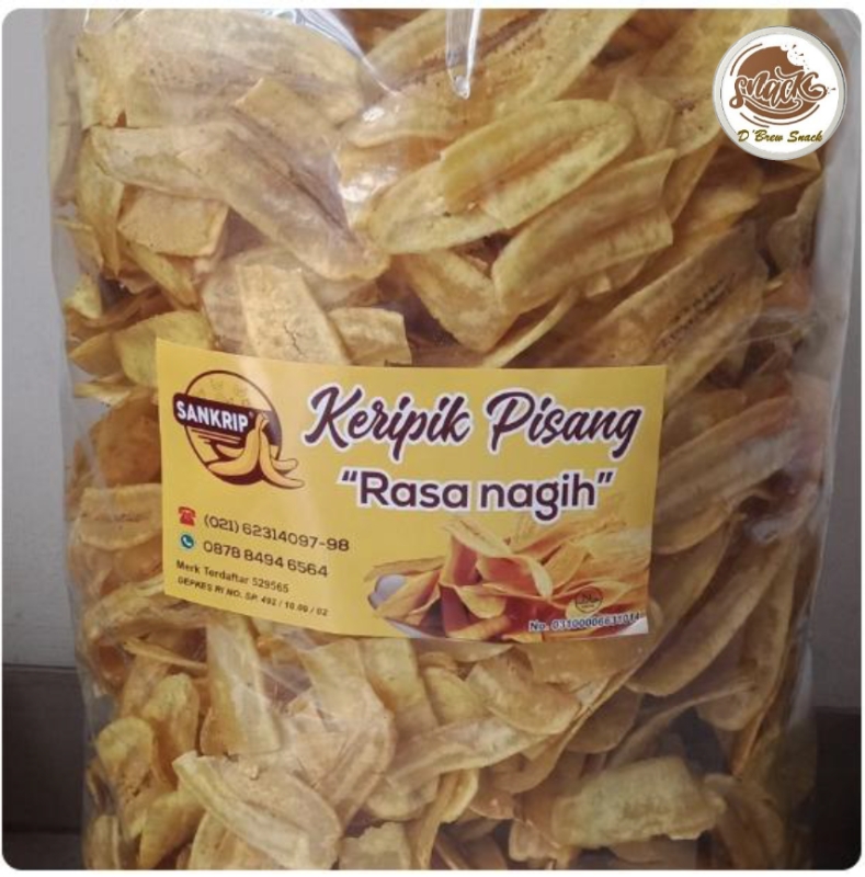KERIPIK PISANG KEPOK ASIN TIPIS RENYAH GARING