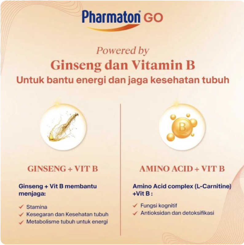 1BOX PHARMATON GO 60 KAPLET 10 STRIP KAPLET KESEHATAN TUBUH MULTIVITAMIN MINERAL SWISS FORMULA MULTIVITAMINS parmaton VIT GINSENG VIT B KOMPLEX