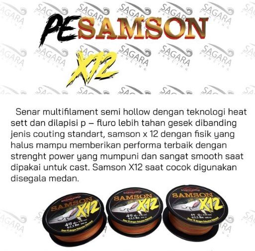Senar PE Samson X12 | x16 PE Samson 300 | 400 | 500 | 600 Meter