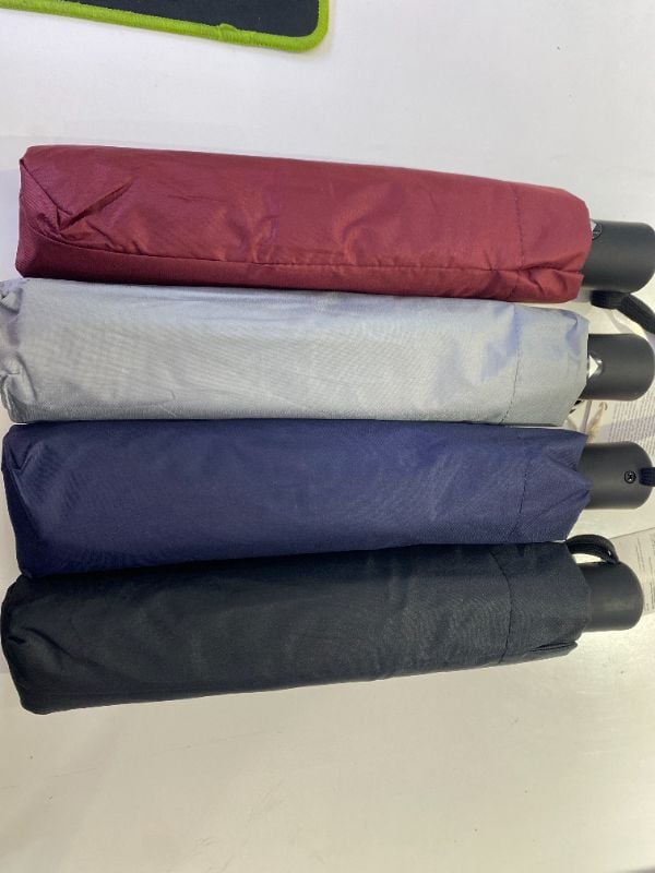 Payung Pelindung Matahari Lipat Tiga Otomatis Sederhana Polos - Hitam