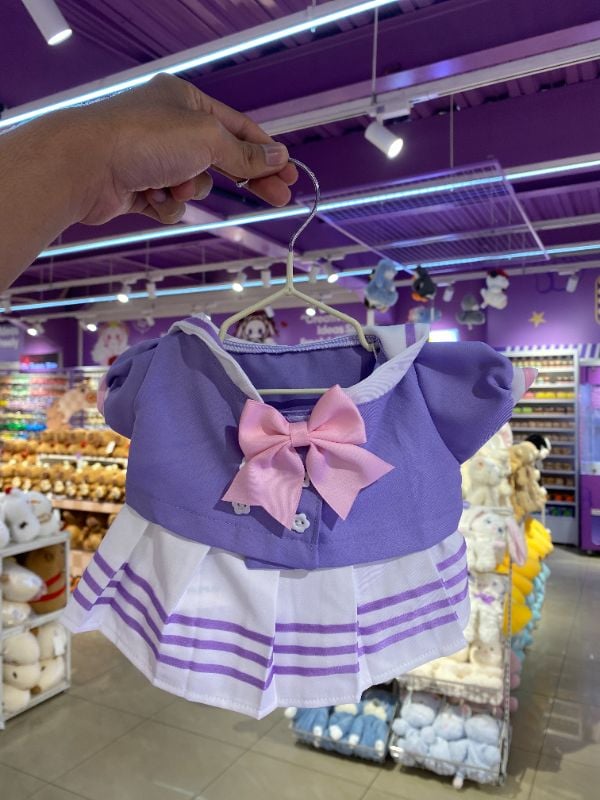 155 Setelan Pelaut Ungu + Rok Putih