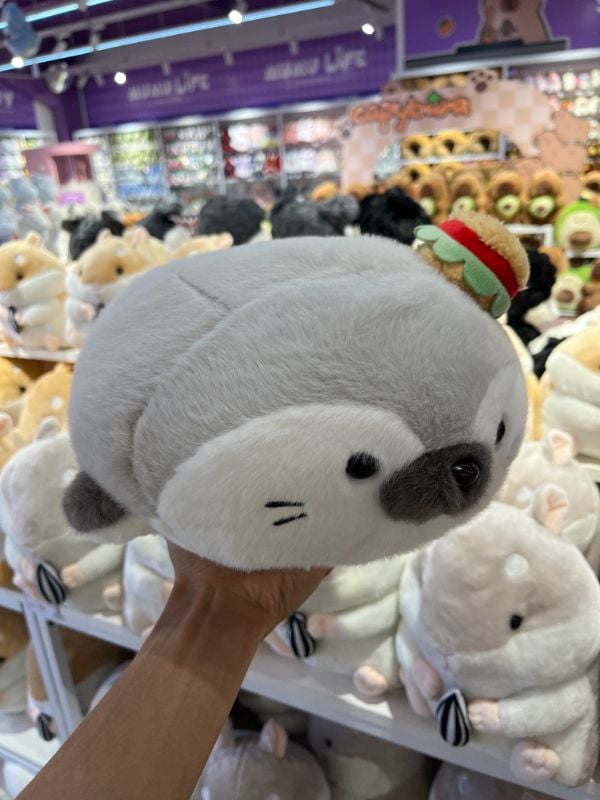 40cm Pose Tengkurap Macan Tutul - Abu-abu