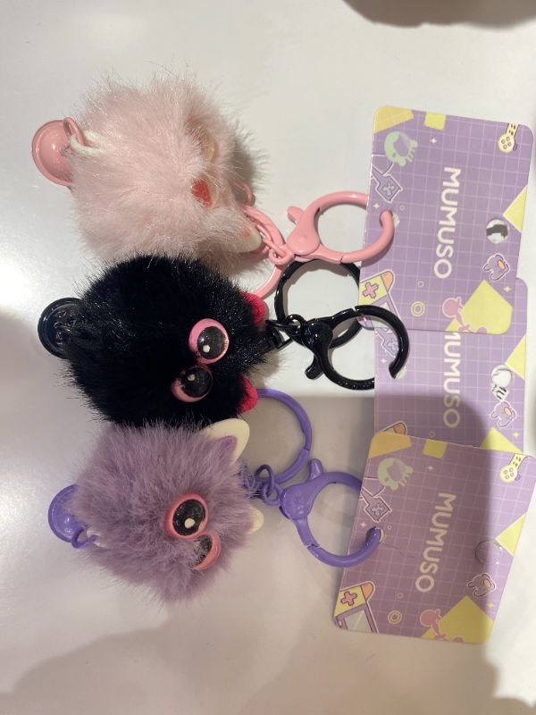 Gantungan Imitation Fur Telinga Kelinci - Campuran 4 Warna