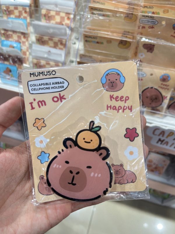 Hand Grip Pop Socket Kantong Udara- Kartun Capybara