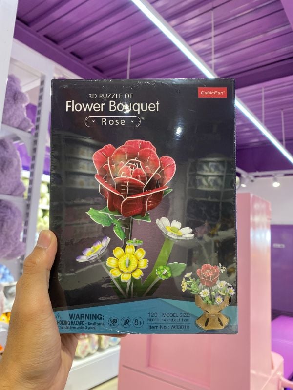 Puzzle 3D (Buket Bunga #Mawar)