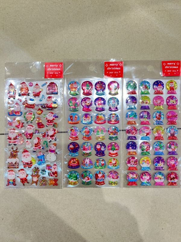 Stiker Kristal Gold Stamping Pesta Natal