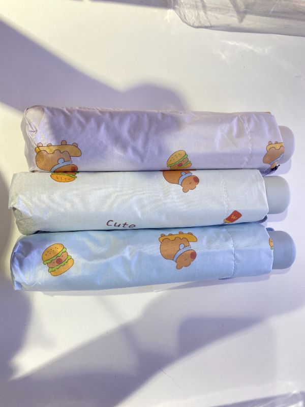 Payung anti UV Lipat Tiga Burger- Campuran 5 Warna