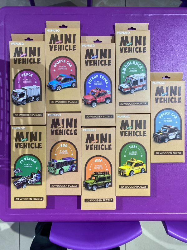 Jigsaw Puzzle Kayu Mobil MINI 3D 68031-10 Model Campur (pdq)