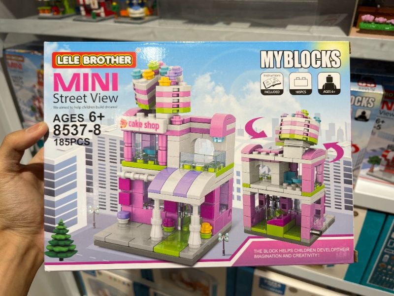 Blok Bangunan Mini Lanskap Jalanan (Toko Roti/185 Pcs)