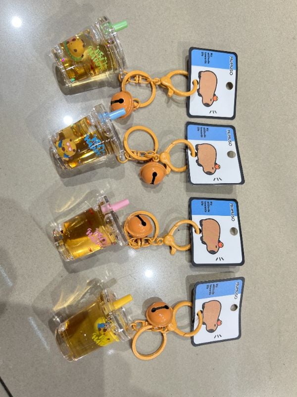 Seri Youyou Gantungan Kunci - Capybara Junle Youyou Gelas Bubble Tea Berminyak - 4 Desain Campur