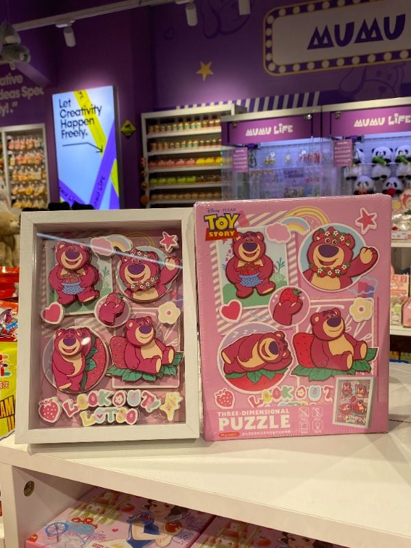 Puzzle Kertas 3D (Beruang Pink)