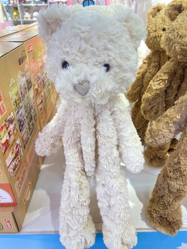 Boneka Beruang Putih Berbentuk Hati (Bahan Sintetis)