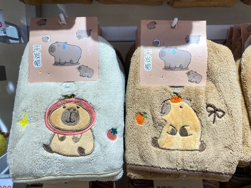 FM-27116 Capybara Bordir Penutup Rambut Penyerap (2 Warna Campuran)