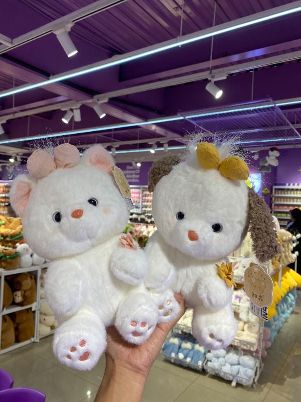 Mainan Plush (Hewan Peliharaan Lucu dengan Bunga)