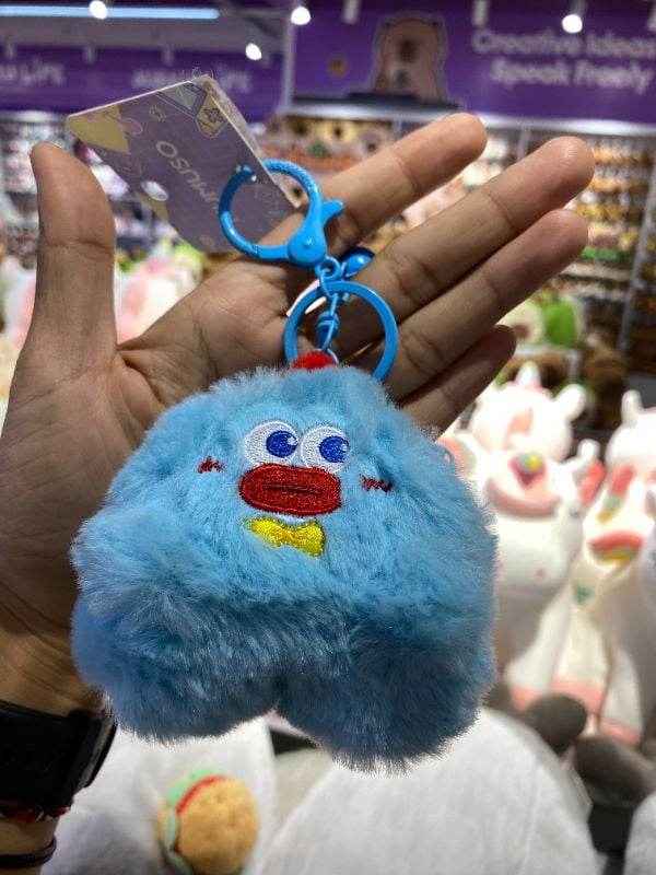 Dompet Koin Monster Plush dengan Gantungan Kunci (Biru)