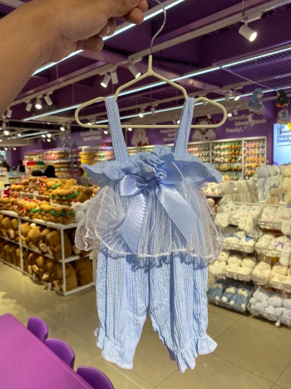 130 Gaun Terusan Pita Kupu-Kupu Biru