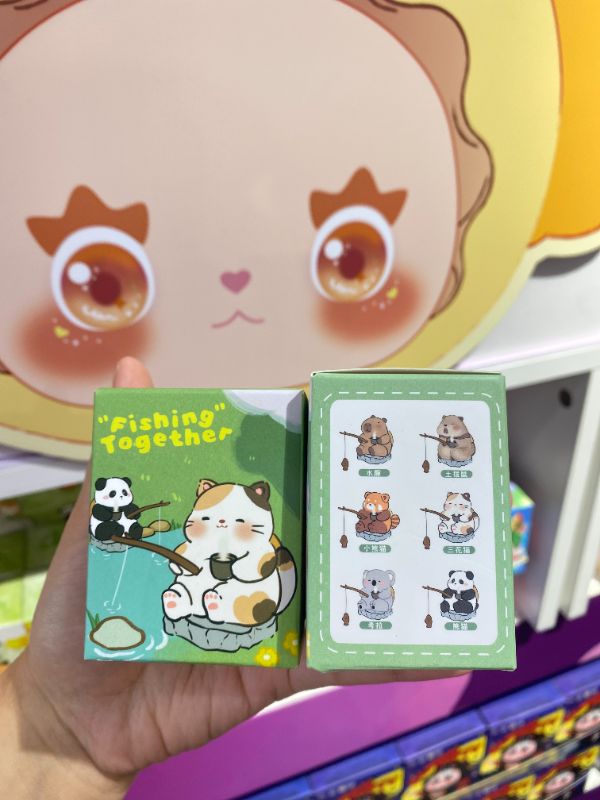 Ornamen Dekorasi Seri Memancing Hewan Lucu