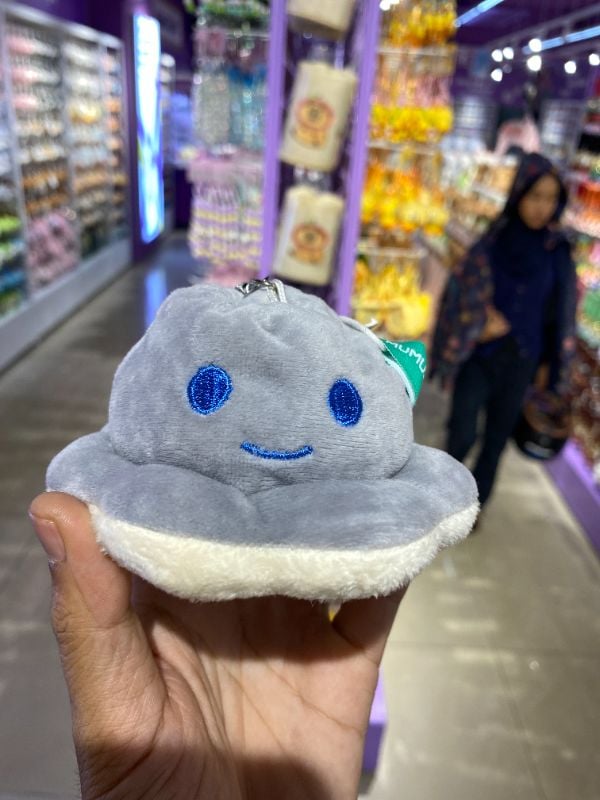 Liontin Gantungan Kunci Gurita Flip - Abu-abu