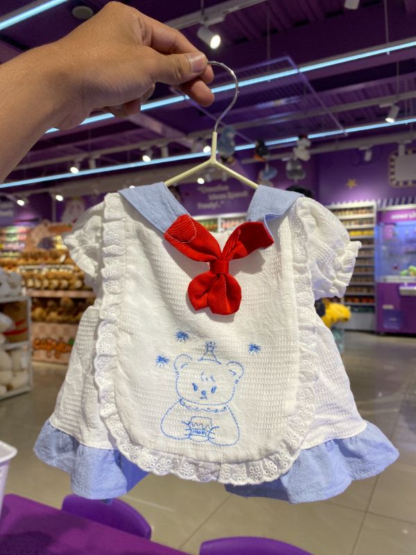 Set Kostum Gaun Dasi Kupu-Kupu Merah